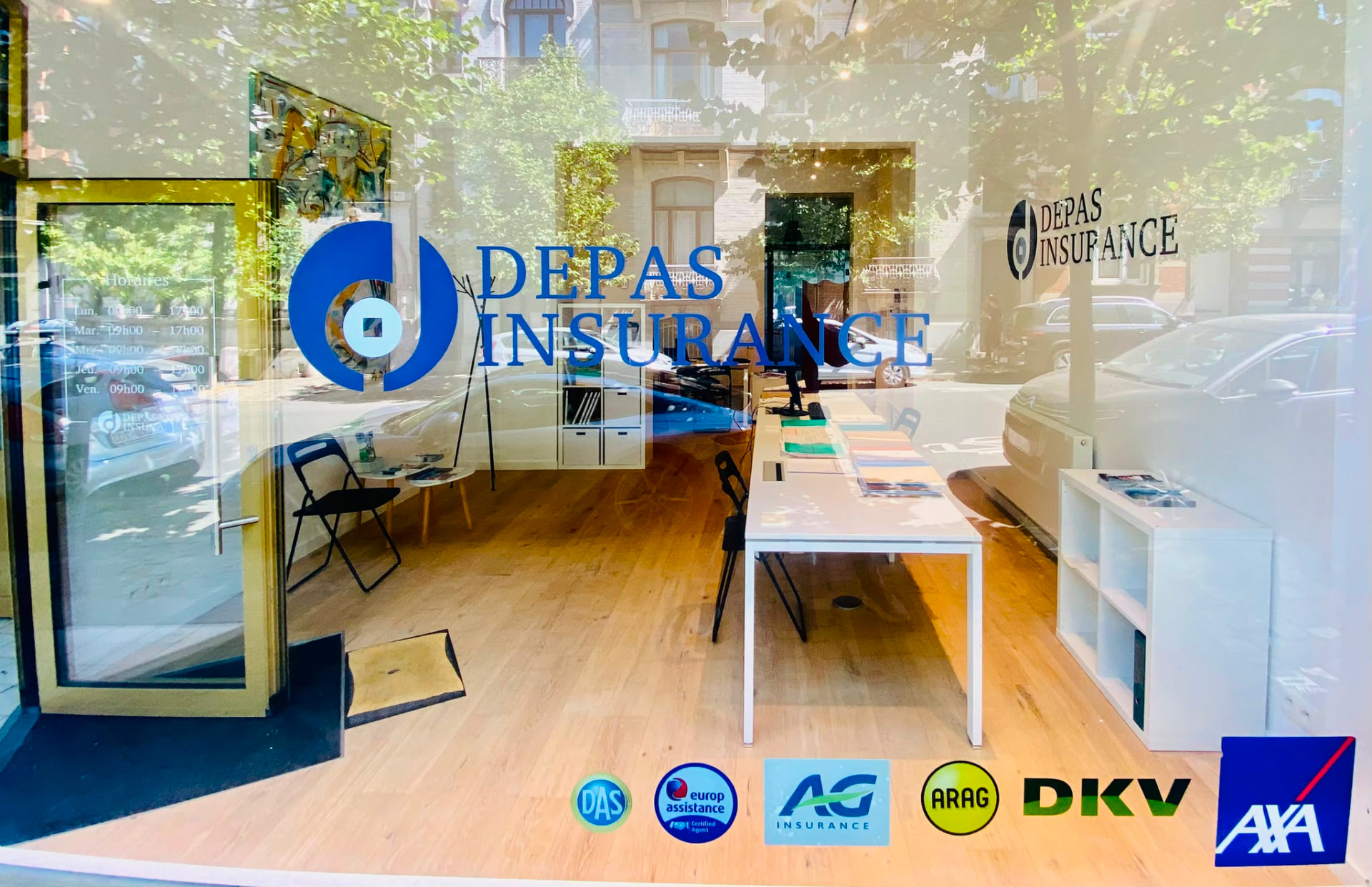 Bureau Depas Insurance à Ixelles, Bruxelles — accueil clair et chaleureux.